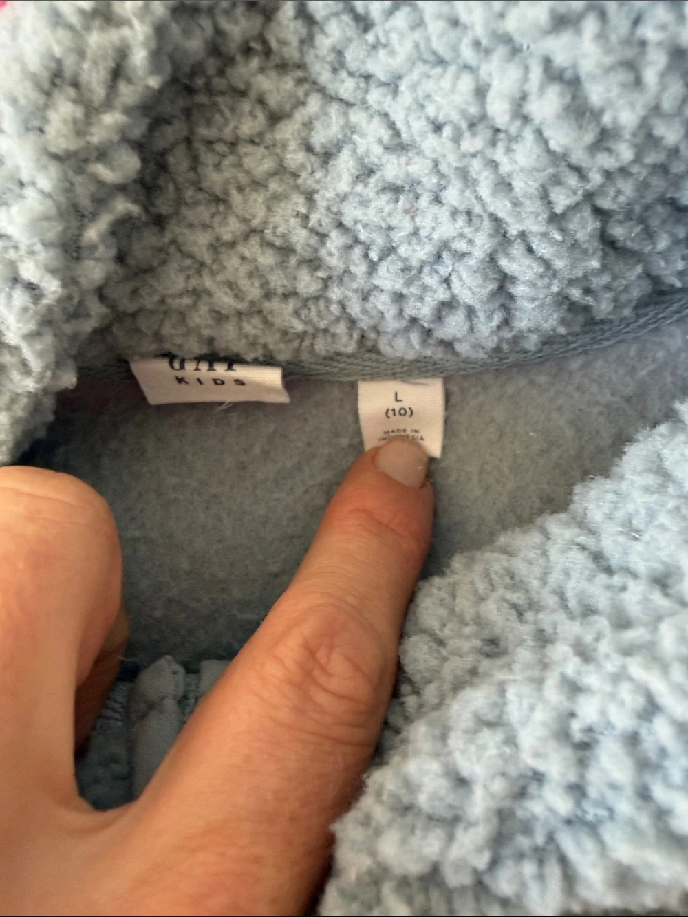 Kids Sherpa Half-Zip Pullovers - Hot Pink & Light Blue